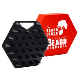 The BEARD BLACK Silicone Beard Scrubber, Facial Hair Exfoliator Brush, Deep Cleans, Removes Beardruff & Dandruff, Unclogs Pores & Helps Hair Growth, Soft-Touch Shower & Bathroom Accessory for Men