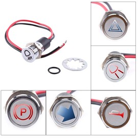 YWBL-WH LED Indicator Light 14mm 12V LED Dash Panel Warning Fog Turn Light Indicator Bike Car Boat Lamp Green(12V-14mm), Buttons Indicators