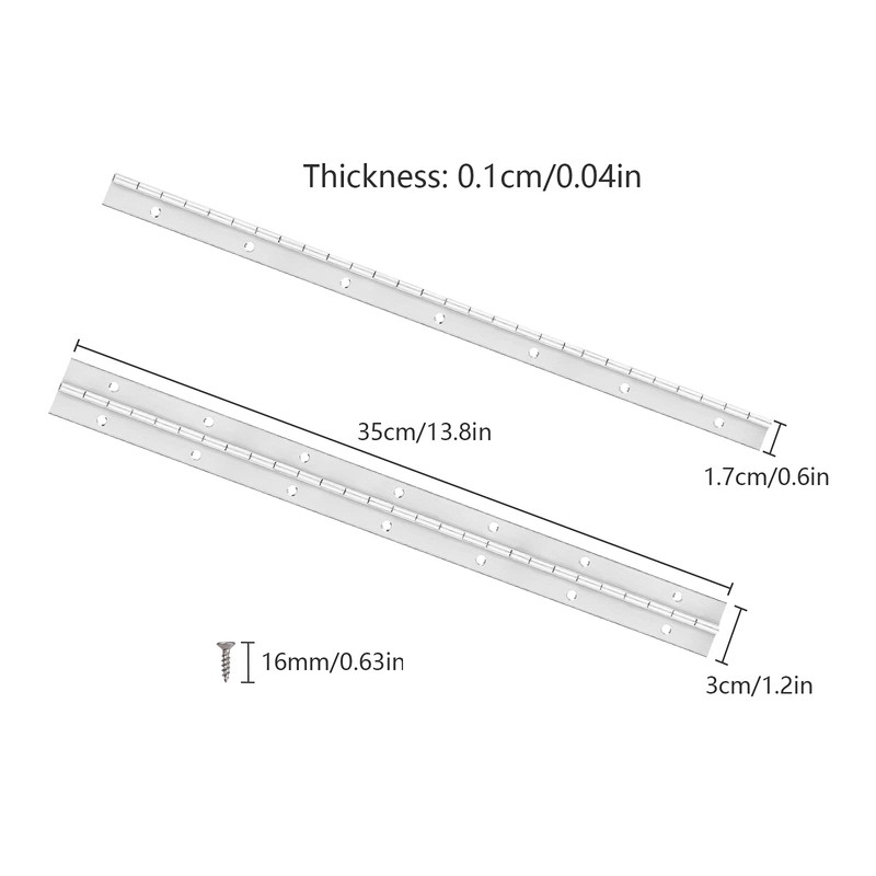 KINBOM 2 Pcs 14 Inch Piano Hinge Stainless Steel 304