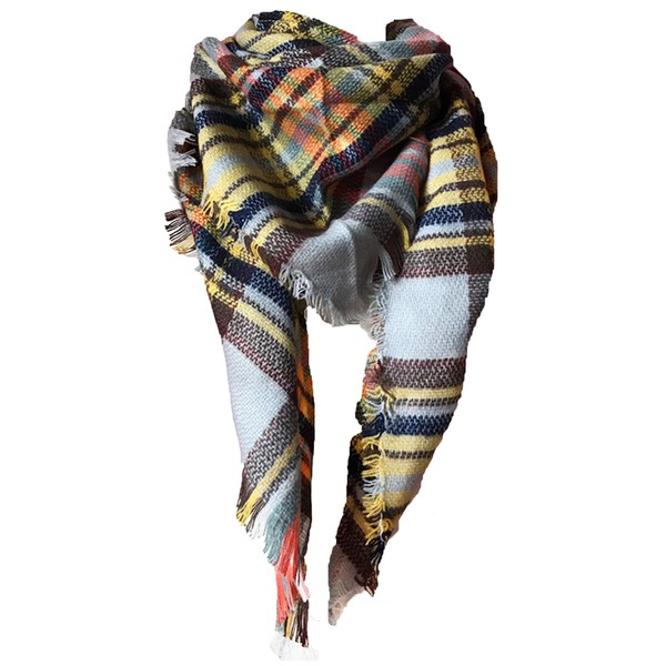 Wander Agio Womens Warm Scarf Triangle Shawls Large Scarves Stripe