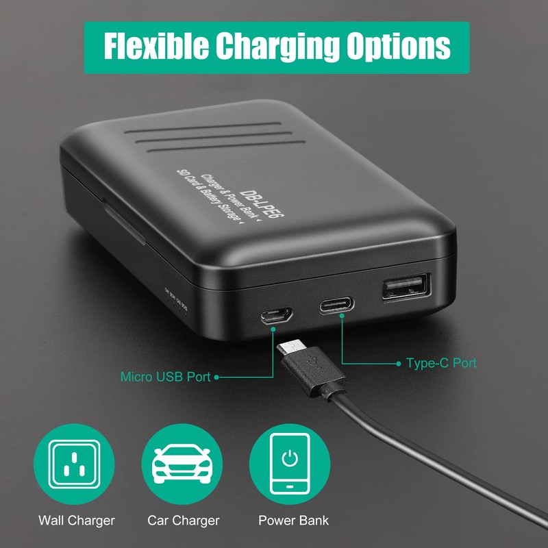 JYJZPB LP-E6N Battery Charger Case, 2-Pack LP-E6 Batteries Compatible with
