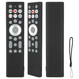Silicone Remote Control Case Compatible with Hisense ERF6A80 ERF6F80H ERF6G80H TV Remote Shockproof Protective Shell Cover with a Lanyard (Black)