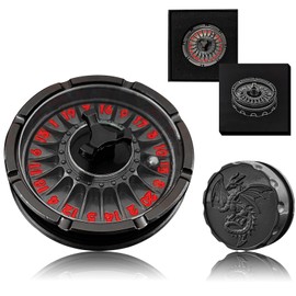 G20 Roulette Dice Spinner for DND Dice Set, 7-in-1 Dragon Metallic D&D Dice with Gift Case for Dungeons and Dragon Game, RPG Role Playing Table Game Gifts (Black-Red)