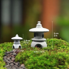 picocosmxiruo Miniature Small Zen Style Stone Lamp,Fairy Garden Supplies,Terrarium/Aquarium Accessories,Plant Decor,Ponds Decoration,Bonsai Forest Accessories,Zen Garden Decoration
