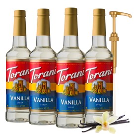 Torani Syrup Bundle, Vanilla and Pump, 25.4 fl oz Bottle (Pack of 4)