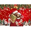 CYLYH 7X5FT Red Christmas Backdrop Merry Christmas Photography Background Xmas