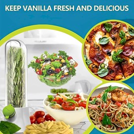 Herb Saver for Refrigerator ,Durable Clear Fresh Herb Keeper, 6.1×2.8×10.8inTall Shape Herb Saver Pod Cilantro Saver Container, Breathable Plastic Herb Preserver Container for Parsley Cilantro Mint