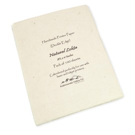 Handmade Lokta Laser and Inkjet Printer Paper with Deckle Edge 8.5x11 Inch Vintage Decorative Specialty Printing Paper (100 Sheets, Natural)