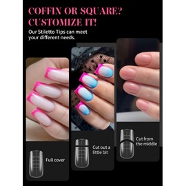 EBANKU Dual Nail Forms for Poly Extension Gel, 120 PCS 2 In 1 Nail Molds Reusable Nail Extension Forms for Builder Gel Manicure Design Salon DIY-12 Sizes