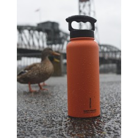 Fifty/Fifty 40oz, Sport Double Wall Vacuum Insulated Water Bottle, Stainless Steel, 3 Finger Cap w/ Wide Mouth, Slate Grey, Slate Grey, 40 oz.