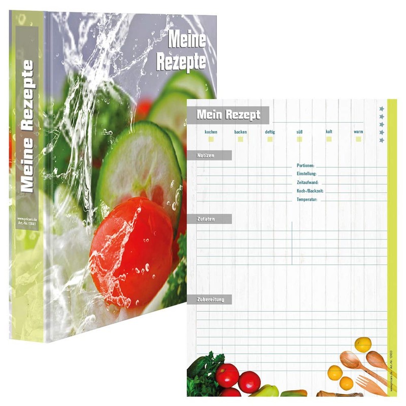 PRICARO Recipe Folder with Recipe Pad "Fresh Vegetables" A4