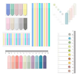 BAYTORY 1060 Sheets Transparent Sticky Index Tabs, Clear Sticky Notes Long Page Book Markers Tabs, Tape Flags for Book Annotation Tabs and Aesthetic School Stationary Supplies Planner Accessories