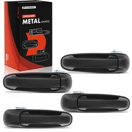 A-Premium Upgraded Metal Exterior Door Handles Compatible with Dodge Ram 1500 2002-2009, Ram 2500 3500 2003-2009, Dakota & Ram Dakota & Mitsubishi Raider, Textured Black, 4-PC Set, Front and Rear Side