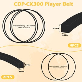 Upgrade 2 Door Belt CD Player Belts and 4 Drive Belts Compatible with Sony CD Player Model for CDP-CX455 CDP-CX450 CDP-CX400 CDP-CX355 CDP-CX350 CDP-CX335 CDP-CX300 and 421606101