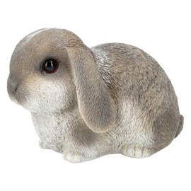 Figuren Shop GmbH Garden Figure Rabbit Grey - Weatherproof & Hand-Painted Rabbit Figure for Garden, Balcony & Patio, Polyresin, 16 cm