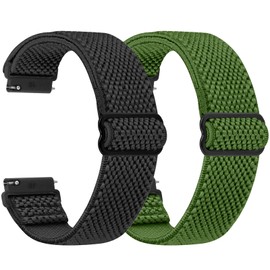 SHIJZWD Elastic Watch Straps, 16 mm, 18 mm, 20 mm, 22 mm Strap with Quick Release, Adjustable Stretchy Nylon Loop Sports Breathable Replacement Strap for Men, Women
