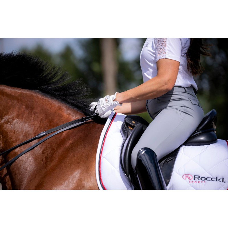 Roeckl Sports Riding Gloves Marne, Leisure Summer Gloves, White/Rainbow 9
