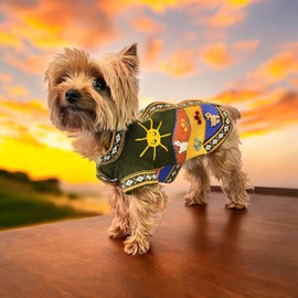 Handmade Peruvian luxury dog sweater. MILITARY GREEN COLOR. SIZE 2 for dogs approx. 5.5-8 lbs.