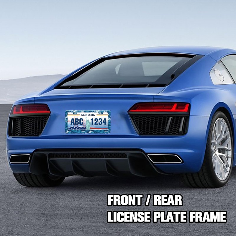 Ocean Waves License Plate Frame Funny Beach Sea Wave Stainless