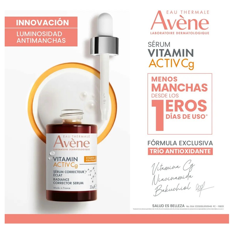 Sérum Avne Vitamin Activ Cg para Luminosidad y Tono Uniforme