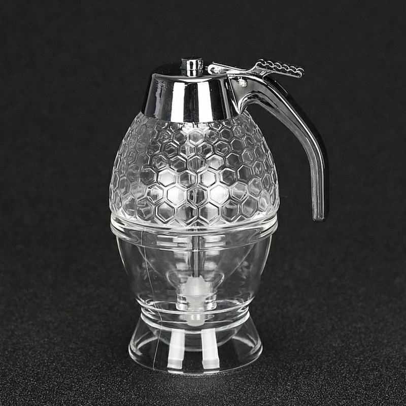 TONGMAN Acrylic Honey Dispenser,Syrup Dispenser, with Stand Honey Container ，Beautiful