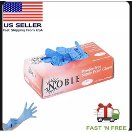 noble Gloves 1000pcs Nitrile Exam Gloves (Latex Free- Powder Free) LARGE Size