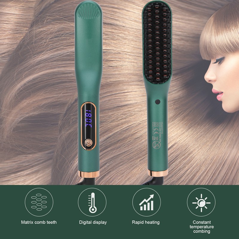 Beard Straightener Electric Digital Beard Straightening Comb for Men 110‑240V