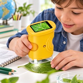 Handheld Digital Microscope for Kids – 1000X Magnification with 2.0-Inch IPS Screen for Learning & Outdoor Exploration