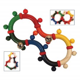 Hess Holzspielzeug 11192 - Motorik-Rassel aus Holz, in Form einer Acht, mit beweglichen Teilen, für Babys ab 6 Monaten, handgefertigt, für Greifübungen und fröhlichen Rasselspaß