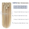 Sunya Clip in Extensions Echthaar Aschblond Mit Platinblond Invisible Echt