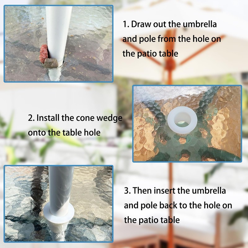 GHAMYEE Patio Table Umbrella Hole Ring Wedge Plug Stabilizer Sleeve