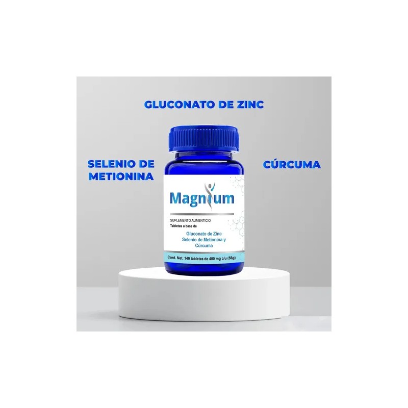 Suplemento Nutricional Magnium con Selenio, Cúrcuma y Zinc en Tabletas