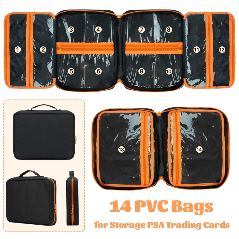 Premium PSA Graded Card Storage Case (14 Pockets) | Professional