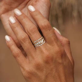 Gold Rings for Women Gold Rings Wedding Rings for Women Zircon Ring Gold Plated Ring Tarnish free Gold Rings Knuckle Stacking Rings Gold Rhinestone Rings Set Wedding Jewelry Gift