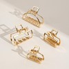 4 PCS Gold Metal Hair Clips for Women 2.76 Inche