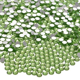 NCB NCB 2000pcs Flatback Round Glass Nail Art Rhinestones Crystal for DIY Making Accessories Shoes, Clothes, Face Art, Bags, Manicure (Peridot, SS10 2000pcs)