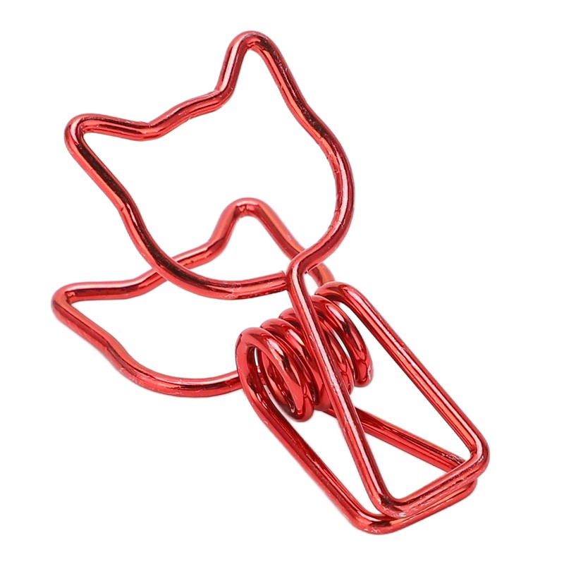 100Pcs Kitten Binder Clips Cute Animal Style Strong Clamping Hollow