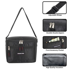6 Can Cooler Bags Insulated Soft Cooler Lunch Bag for Men, Waterproof Leak Proof Cooler Bags Insulated (Black on Black)