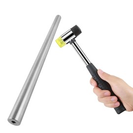 Ring Measurer and Ring Sizer for Ring Enlargement Repair, Can be Hammered Solid Ring Mandrel and Jewelry Rubber Mallet