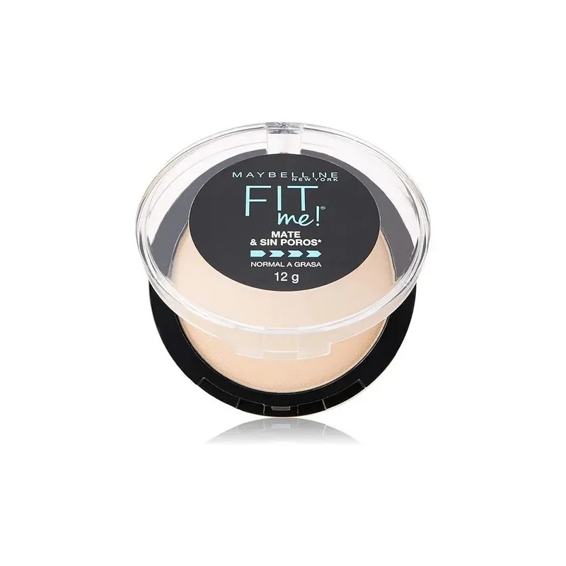 Maybelline Base Maquillaje Polvo Fit Me, 12 gr, matifica y