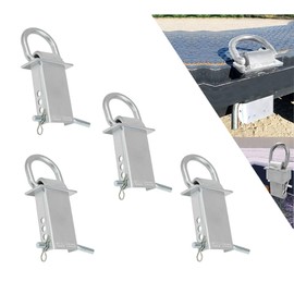 Mytee Products Heavy Duty Adjustable Trailer Stake Pocket D Ring Zinc Coated w/ 1/2" Hitch Pin, Load Limit 5400 lbs & 4 Adjustable Holes, Stake Pocket D-Ring Tie Down Utility – 4 Pack