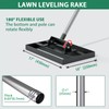CRMCC 17" x 10" Lawn Leveling Rake with 78" Adjustable