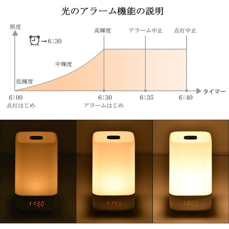 Bedside Lamp Simple Design Sunrise Simulation Desktop Smart Sleeping Light