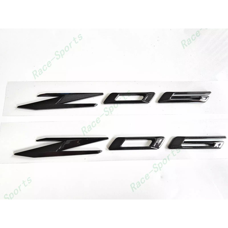 Corvette 2PCS Gloss Flash Black Side Z06 Emblem Badge For