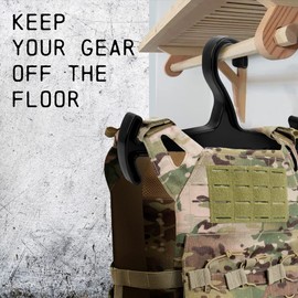 IMPRESA [2 Pack] Heavy Duty Hangers for Law Enforcement Gear - Heavy Load Capacity Body Armor Hanger - Weight Dispersing Hanger for Tactical Gear - Multi-Purpose BCD/Wetsuit Hanger