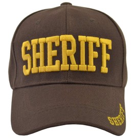 Incrediblegifts Sheriff Brown Hat Gold Embroidered