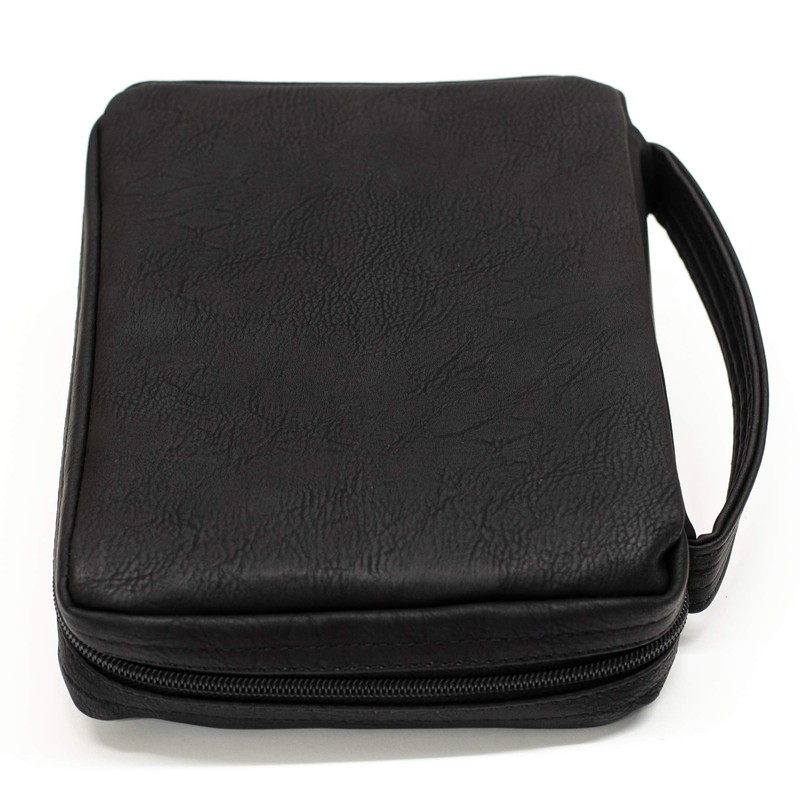 Dicksons Soft Black Embossed Cross with Front Pocket Leather Look