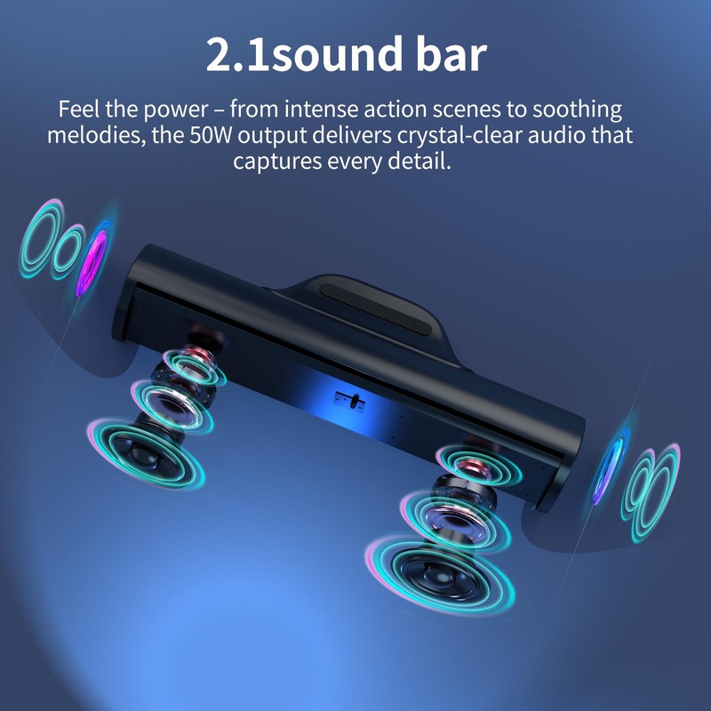 Jierben Sound Bar, Surround Sound System for TV –2.1 Sound