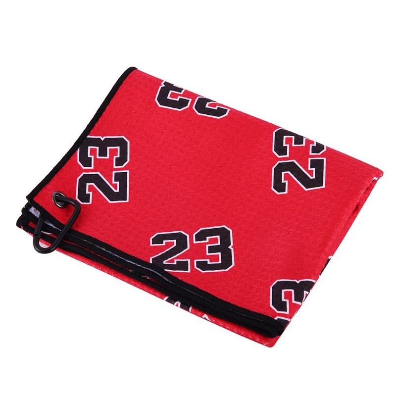 SHABIER Red Big Golf Towel with No.23 Design Golf Microfiber