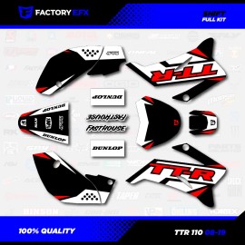 Factory EFX Black & Red Shift Racing Graphics Kit fits 08-25 YAMAHA TTR110 TTR 110 decal